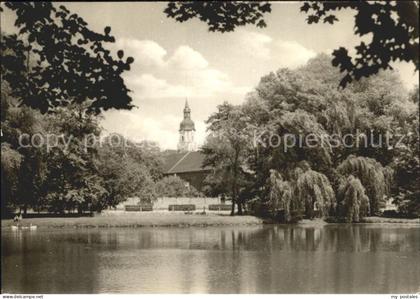 72153742 Taucha Sachsen Gondelteich Kirchturm Taucha Sachsen