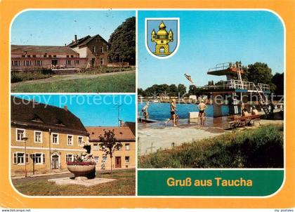 73866002 Taucha Sachsen Stadthaus Terrasse Rudolf Winkelmann Strasse Freibad Tau