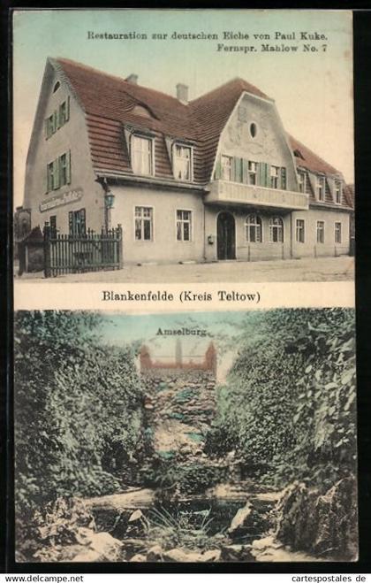 AK Blankenfelde /Kr. Teltow, Restaurant zur deutschen Eiche, Amselburg