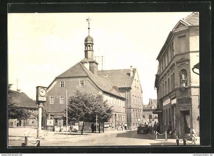 AK Teuchern, Markt mit Rathaus