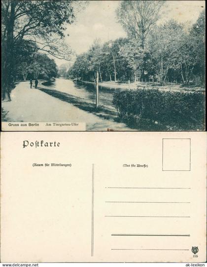 Ansichtskarte Tiergarten-Berlin Am Tiergarten Ufer 1909