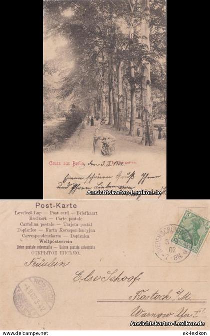 Ansichtskarte Tiergarten-Berlin Partie im Tiergarten 1902