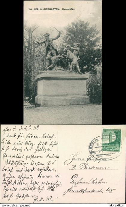 Ansichtskarte Tiergarten-Berlin Tiergarten - Hasenhetze 1938