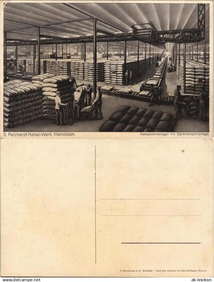 Wandsbek-Hamburg Reichardt  Werk Kakaobohnenlager   Sacktransportanlage 1928