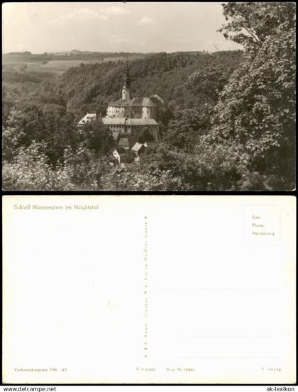 Ansichtskarte Weesenstein (Müglitz) Schloß Weesenstein im Müglitztal 1958