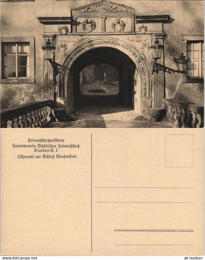 Weesenstein (Müglitz) Schloss Weesenstein Portal Durchfahrt Eingang 1920