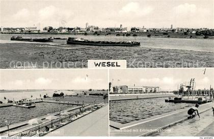 43342835 Wesel Rhein Rheinpartien Sommerbad mit Erfrischungshalle Wesel Rhein