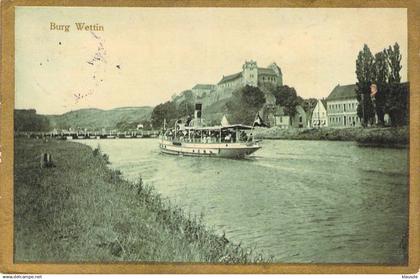 Burg Wettin - Saale Ausflugsdampfer gel.1927