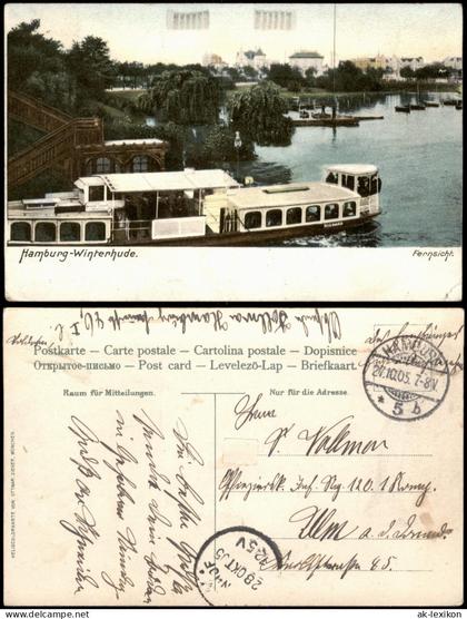 Winterhude (Mühlenkamp)-Hamburg Villen, Holzbrücke - Fähre 1905