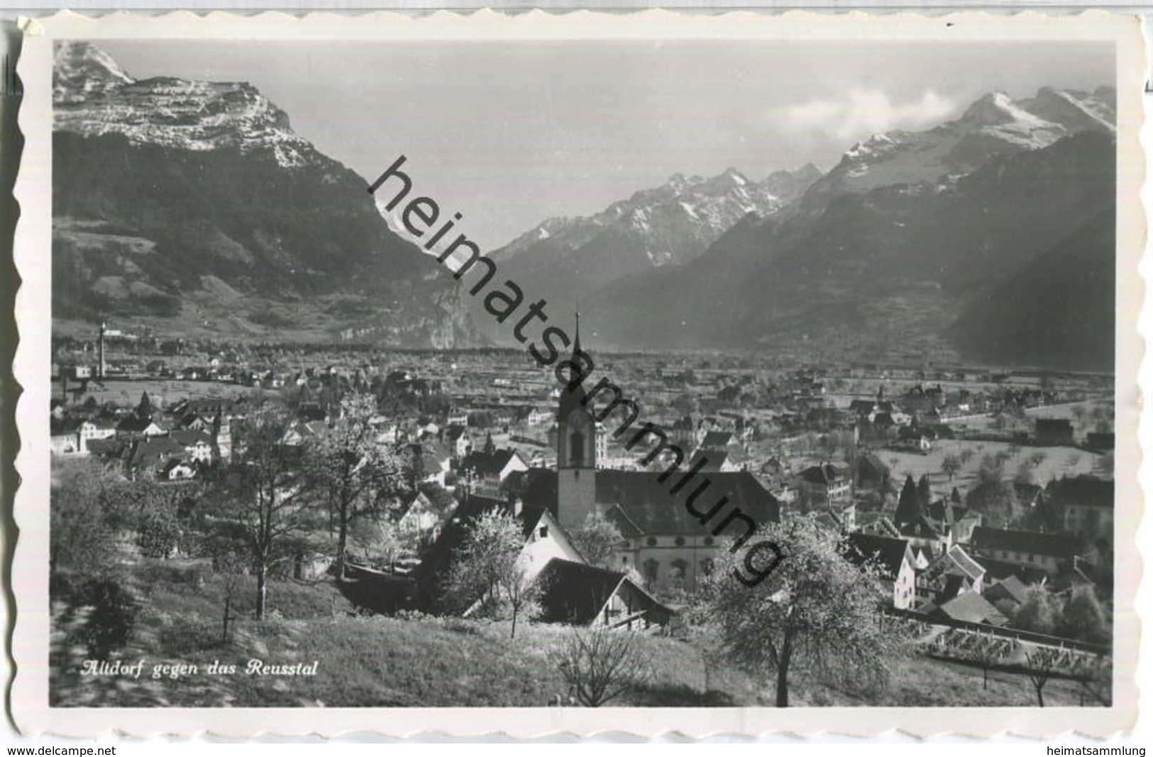 Altdorf gegen das Reustal - Foto-Ansichtskarte - Verlag Eduard von Matt Altdorf