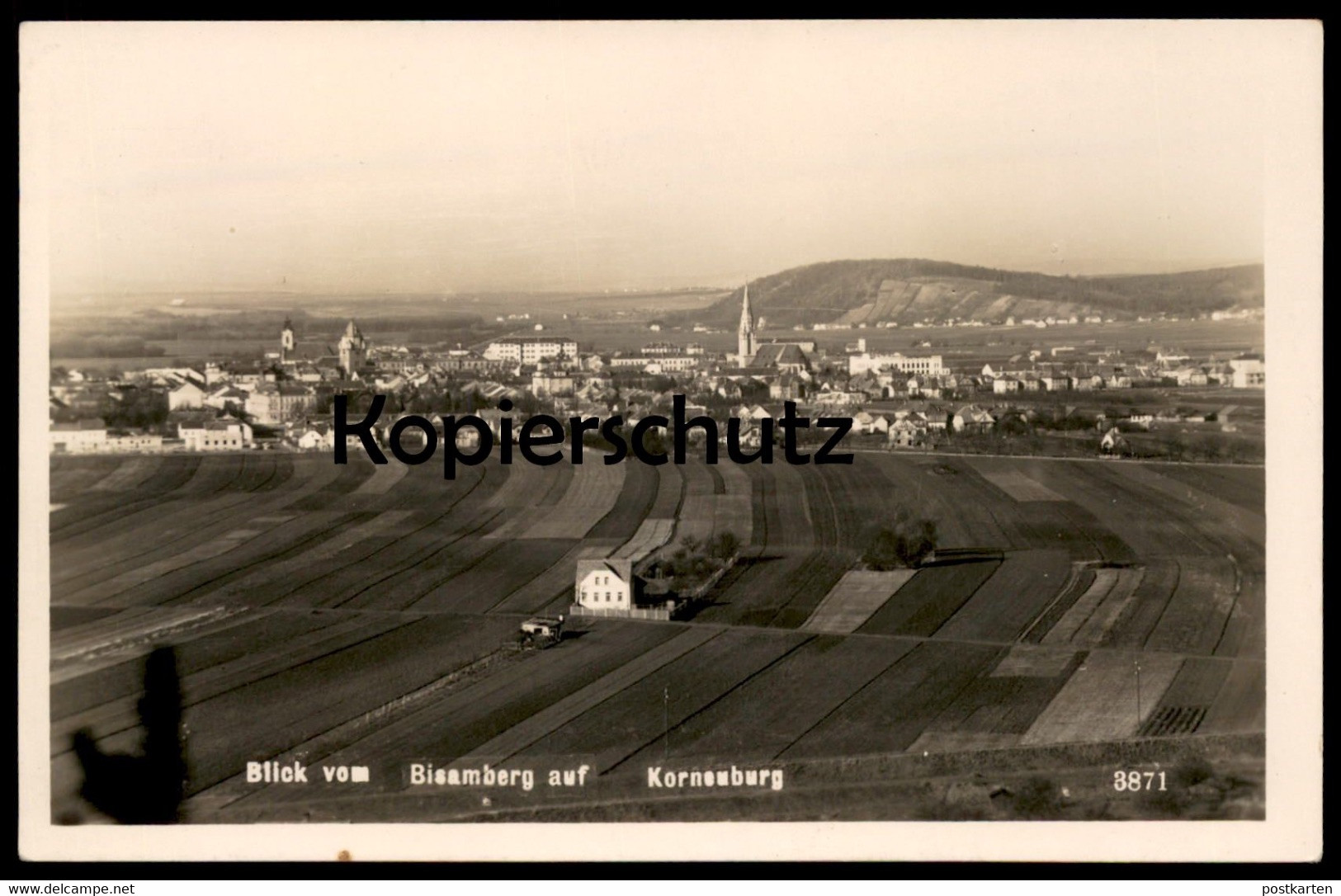 ALTE POSTKARTE BLICK VOM BISAMBERG AUF KORNEUBURG Niederösterreich Österreich Austria Autriche postcard Ansichtskarte AK