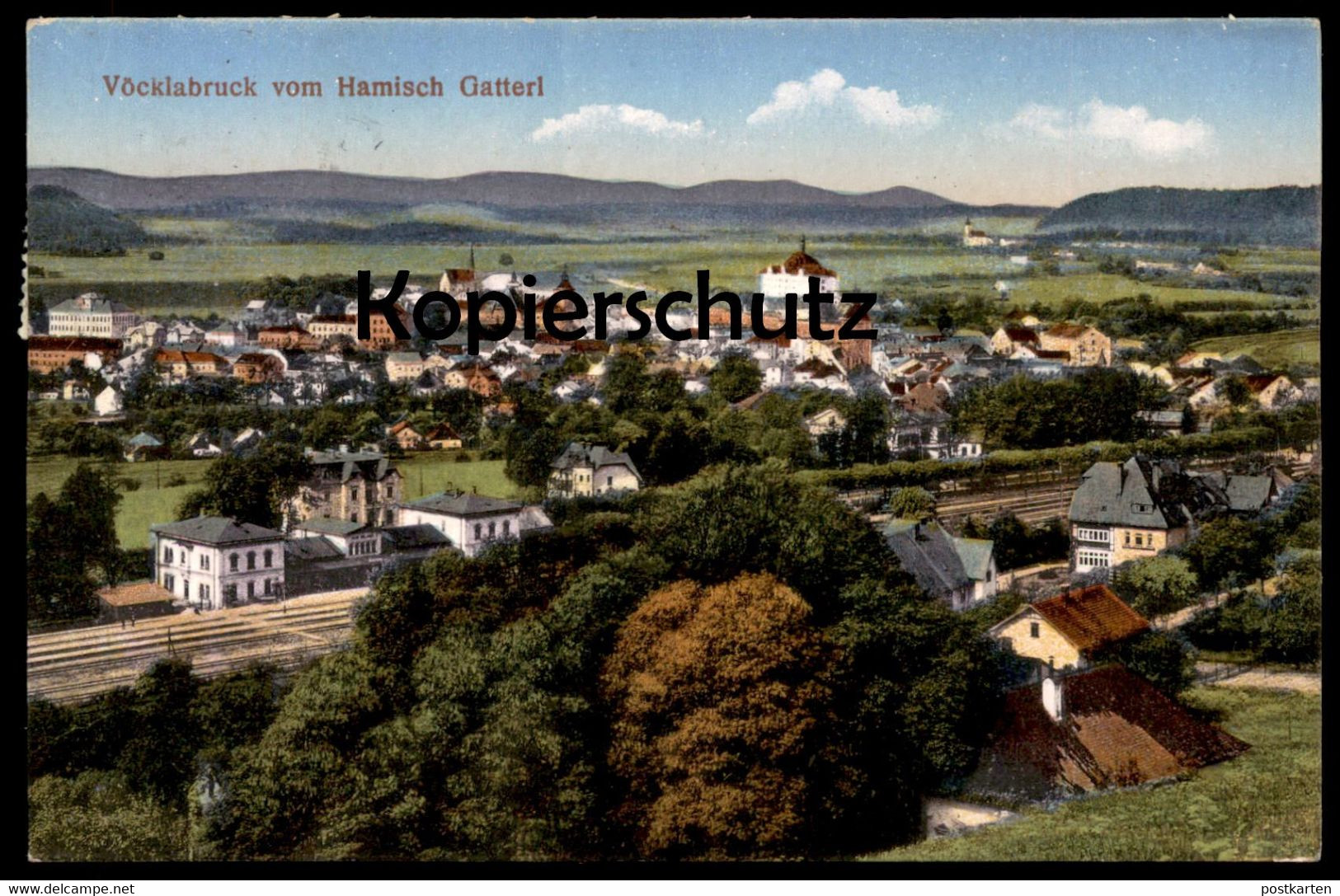 ALTE POSTKARTE VÖCKLABRUCK VOM HAMISCH GATTERL Total Eisenbahn Bahnhof station gare railway Austria Ansichtskarte AK cpa