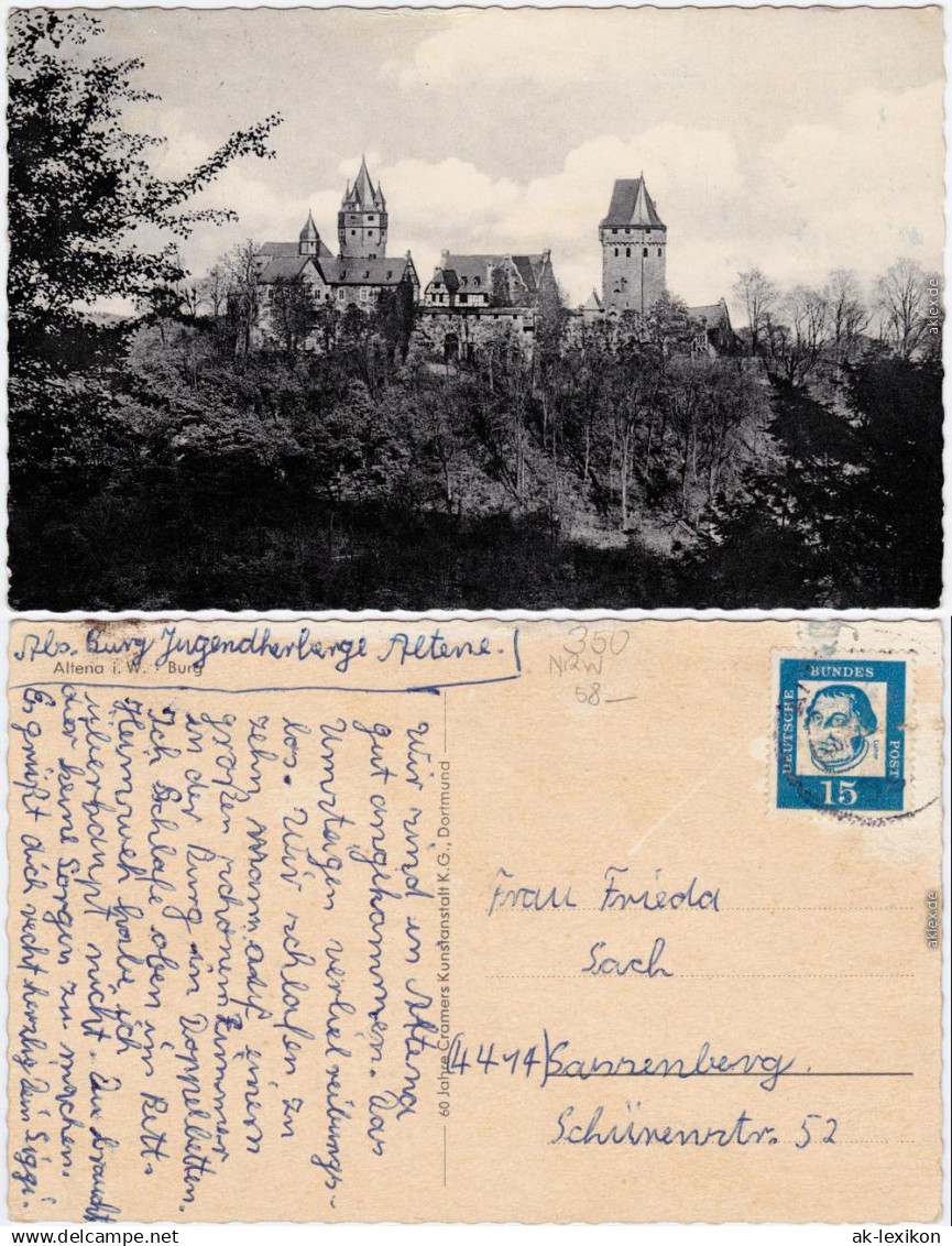 Altena Burg Altena Foto Ansichtskarte 1959