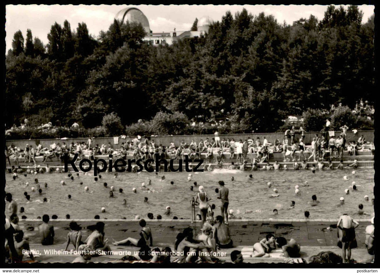 ÄLTERE POSTKARTE BERLIN WILHELM FOERSTER STERNWARTE SOMMERBAD AM INSULANER Observatory Observatoire Schwimmbad Bad Pool