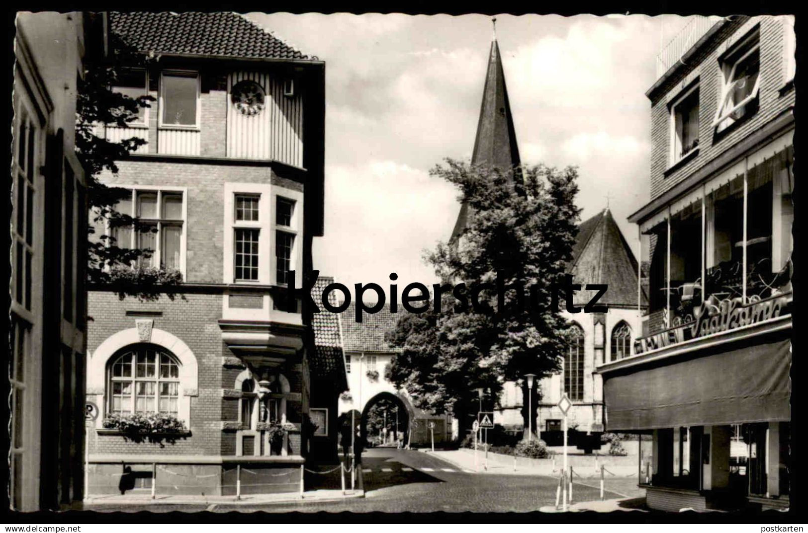 ÄLTERE POSTKARTE LENGERICH IN WESTFALEN RATHAUSPLATZ RATHAUS BETTEN SAATKAMPF KINDERWAGEN Ansichtskarte AK postcard cpa