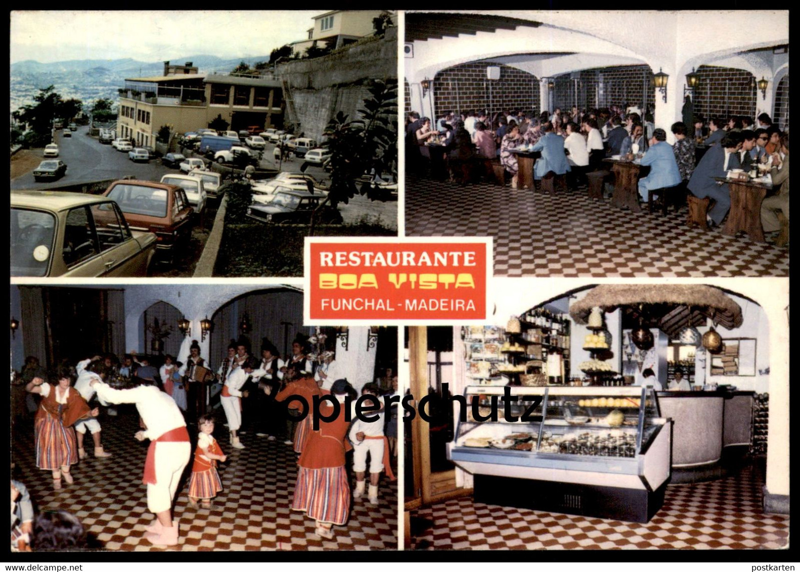 ÄLTERE POSTKARTE SAO GONCALO RESTAURANTE BOA VISTA FUNCHAL MADEIRA VW KÄFER OPEL Tanz dance Ansichtskarte postcard