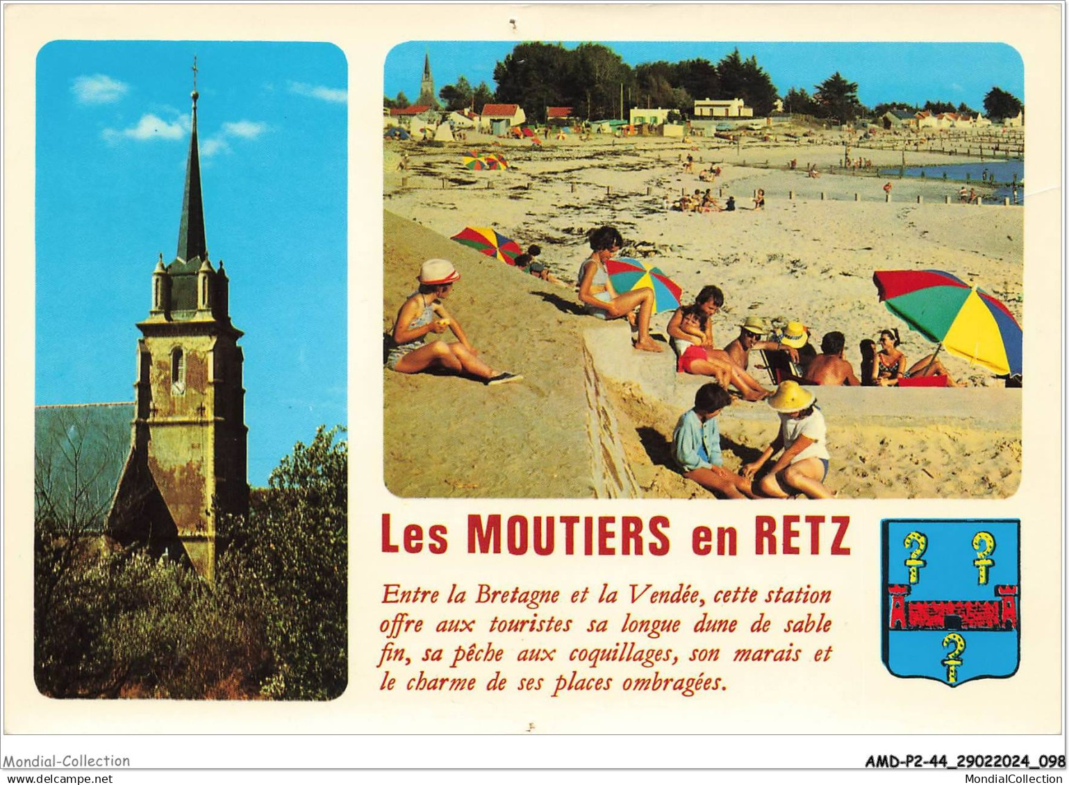 AMDP2-0129-44 - LES MOUTIERS EN RETZ - l'église - la plage