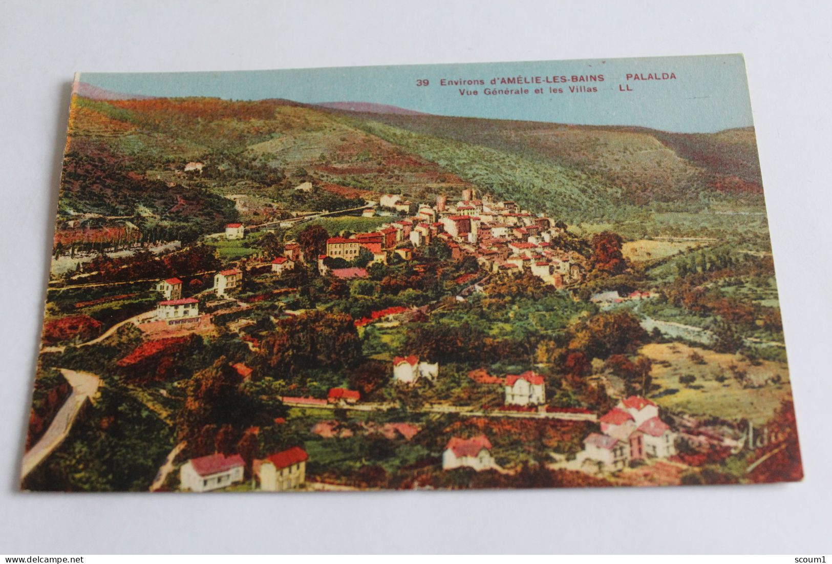 amelie les bains  palalda vue generale et les villas  colorisée 1933