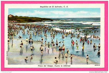 Republica de El Salvador - Playa del Obispo - Puerto la Libertad - Animée - Foto SALAZAR - HELLEBUYCK - Colorisée