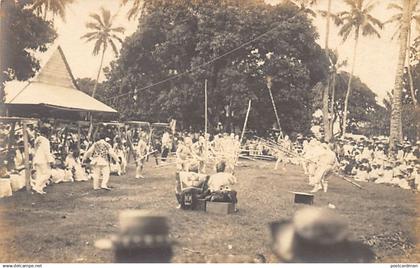 U.S. Samoa - Native dancers covered in white powder with great spears - REAL PHOTO - Publ. unknown