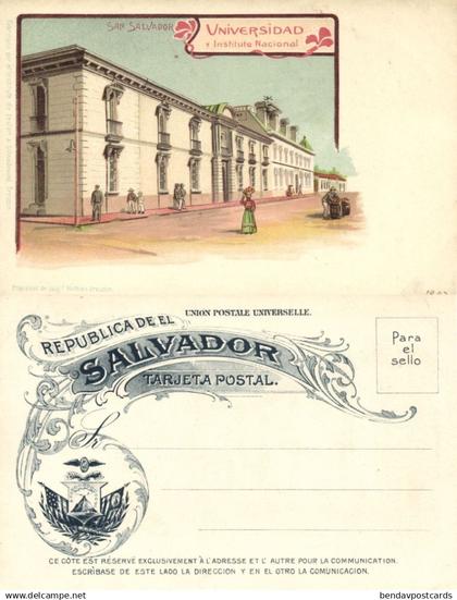 el salvador, SAN SALVADOR, Universidad y Institute Nacional (1902) Postcard