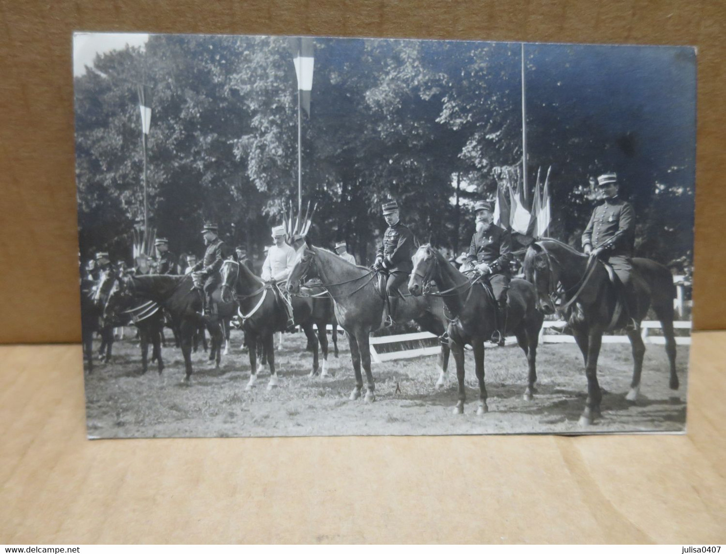 AMIENS (80) carte photo raid hippique  Paris Amiens 1912 Général belle animation