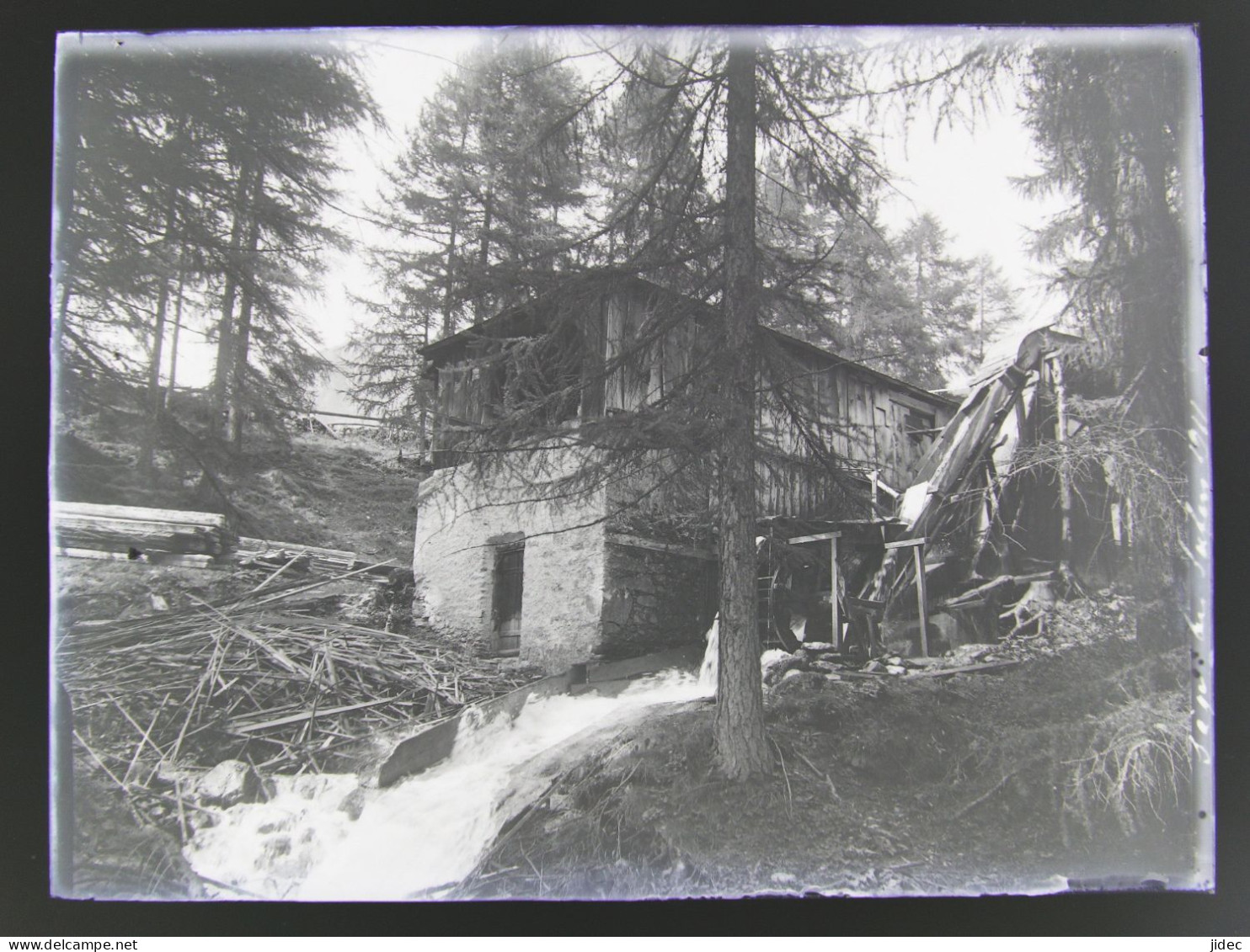 Ancienne photo négatif plaque de verre Splugen près Sufers Andeer Rheinwald Suisse Les Grisons alte Foto 1911 schweiz