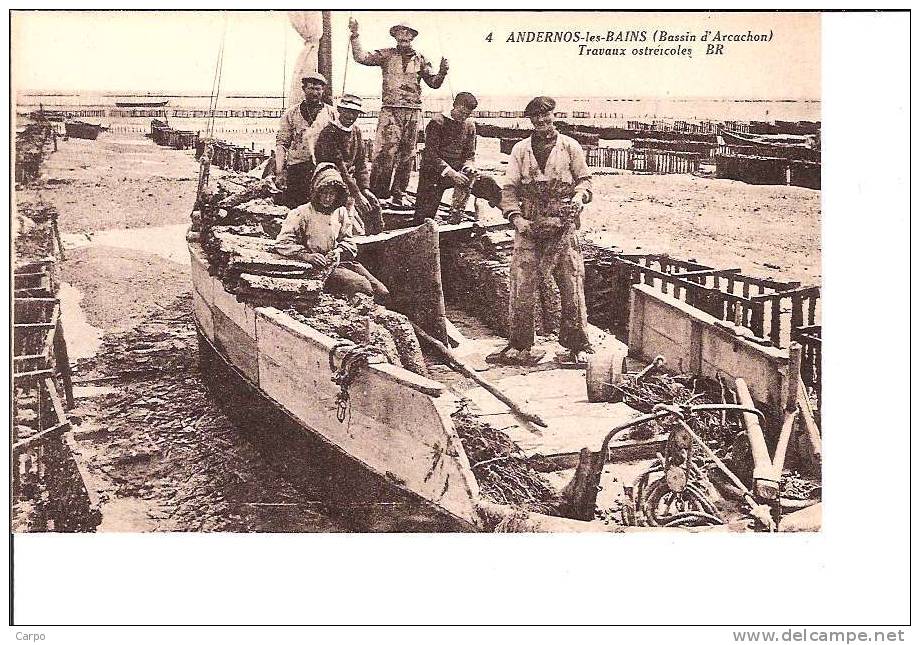 ANDERNOS-LES-BAINS. - Travaux ostréicoles.