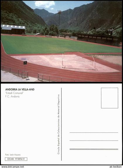 Postcard Andorra la Vella "Estadi Comunal" F.C. Andorra Stadion 1999