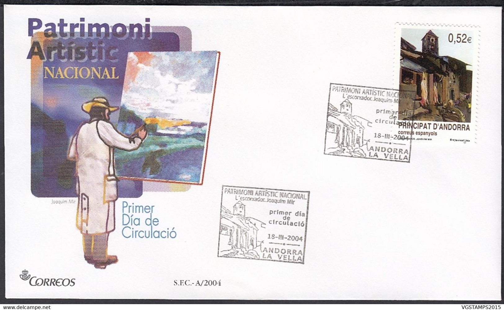 Andorre  2004 - Andorre Espagnole-  FDC. Yvert  Nº 301. Theme: Peinture..............  (EB) DC-10001