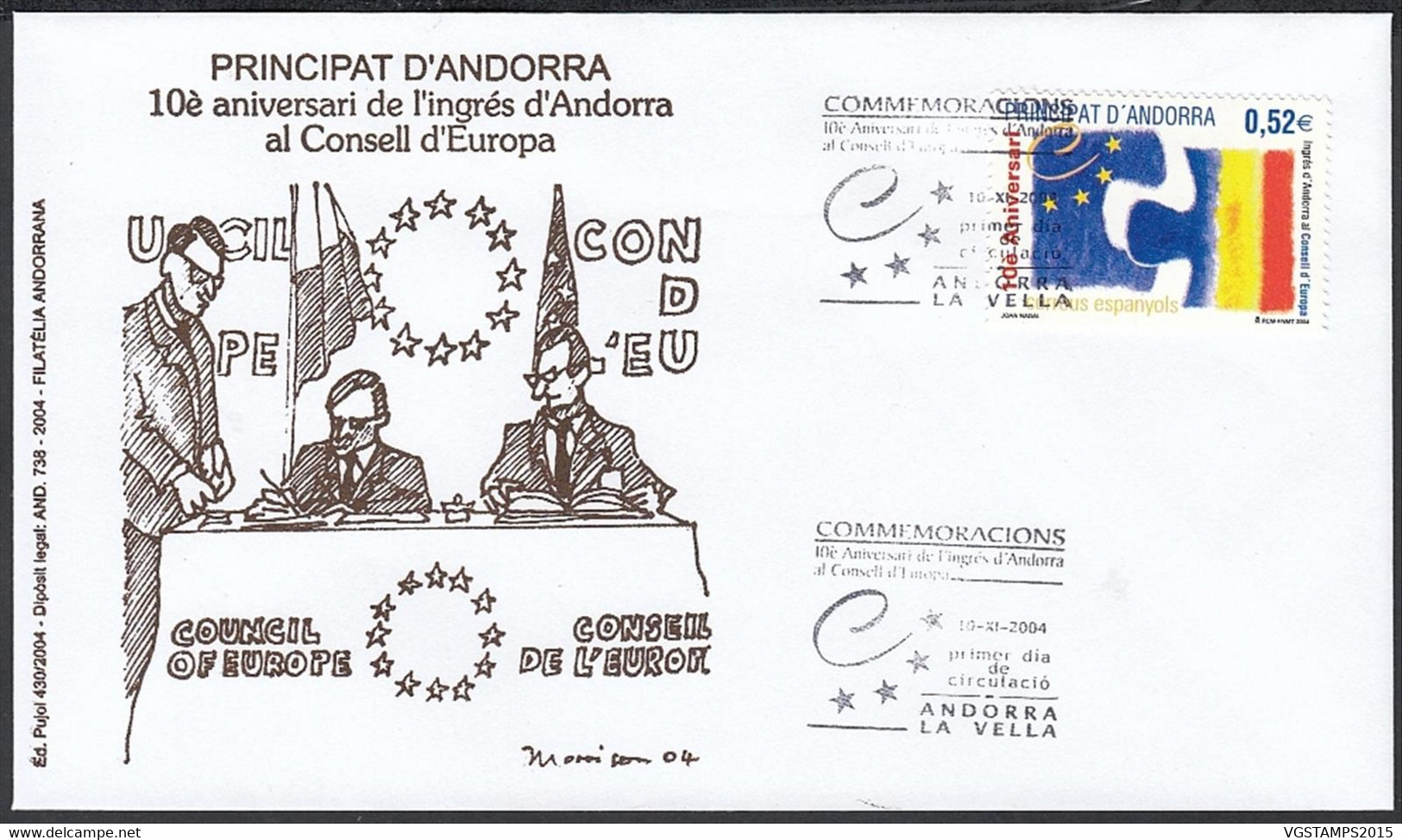 Andorre  2004 - Andorre Espagnole-  FDC. Yvert  Nº 307. Theme:: Conseil Europe...  (EB) DC-10020