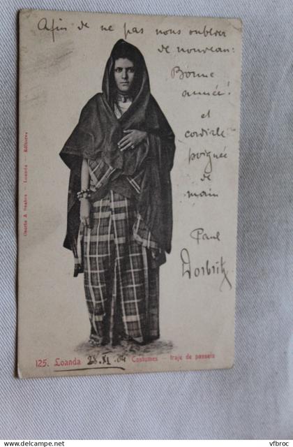 Cpa 1904, Loanda (Luanda), costumes, traje de passeio, Angola