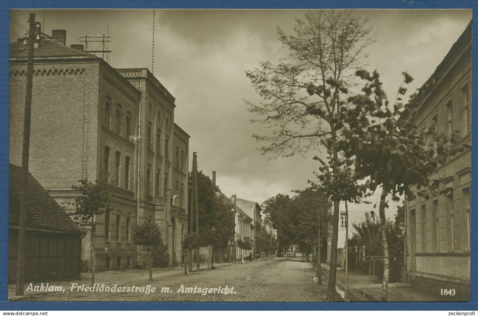 Anklam Friedländerstraße mit Amtsgericht, ungebraucht (AK4142)