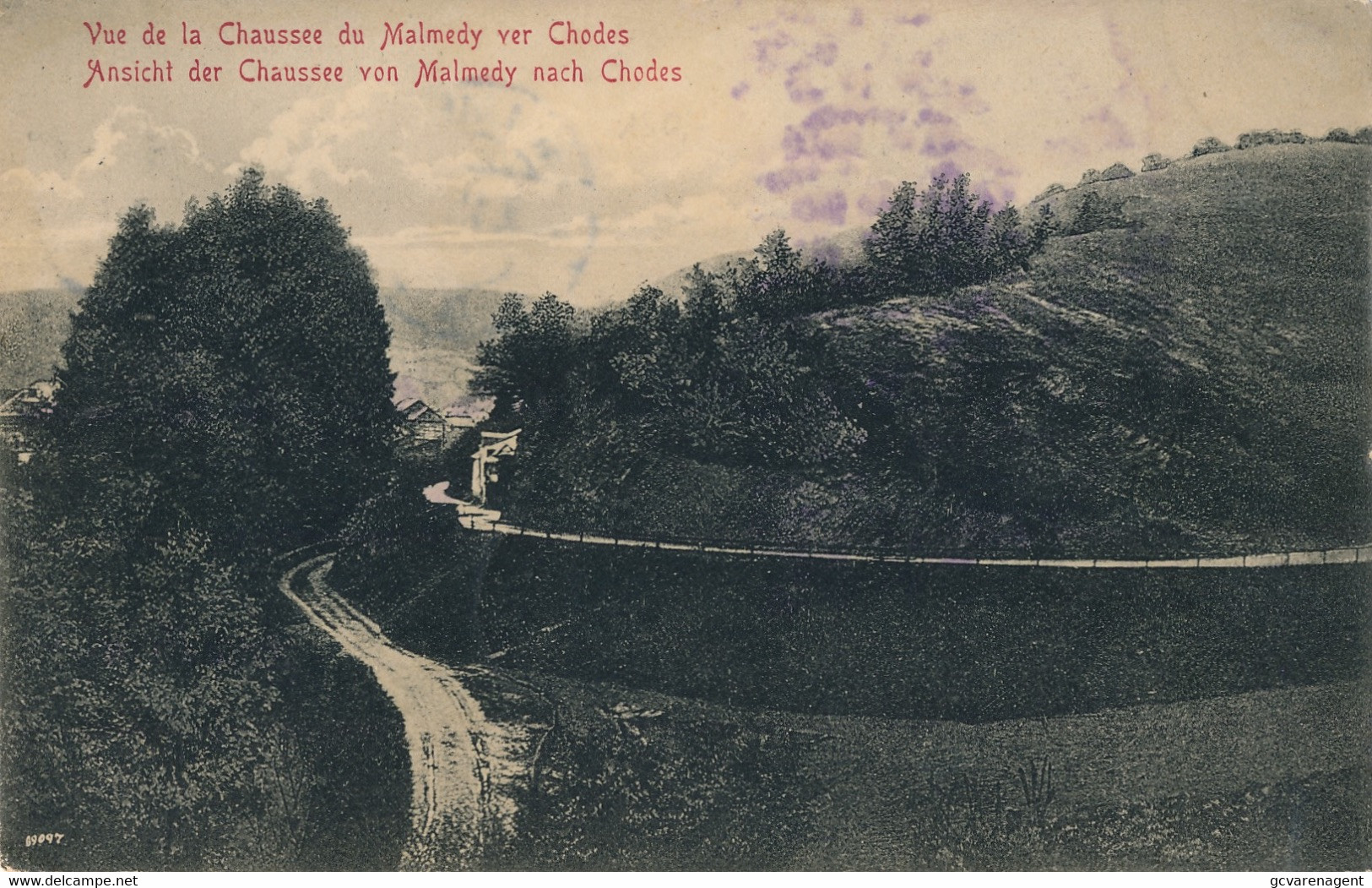 ANSICHT DER CHAUSSEE VON MALMEDY NACH CHODES  1911  VUE DE LA CHAUSSE DU MALMEDY VER CHODES    2 SCANS