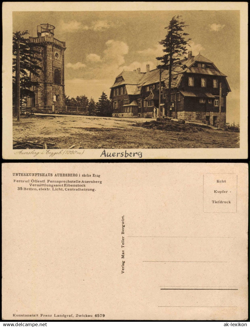 Ansichtskarte Auersberg (Erzgebirge) Unterkunftshaus Auersberg 1928