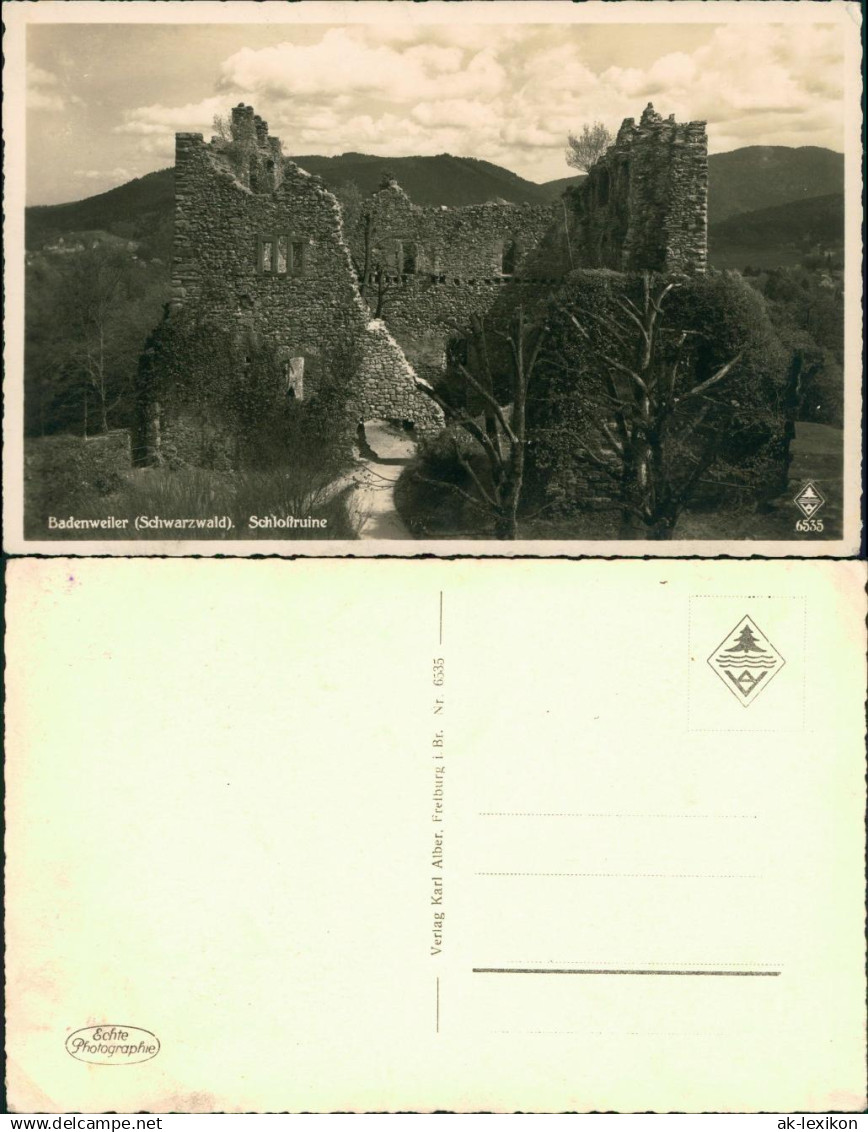 Ansichtskarte Badenweiler Burg Badenweiler (Schlossruine) 1929