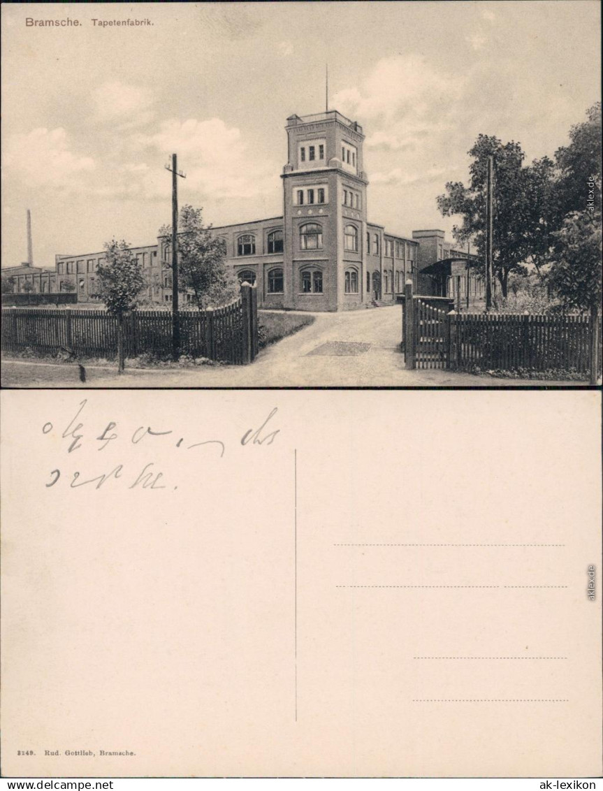 Ansichtskarte Bramsche Tapetenfabrik b Osnabrück 1916