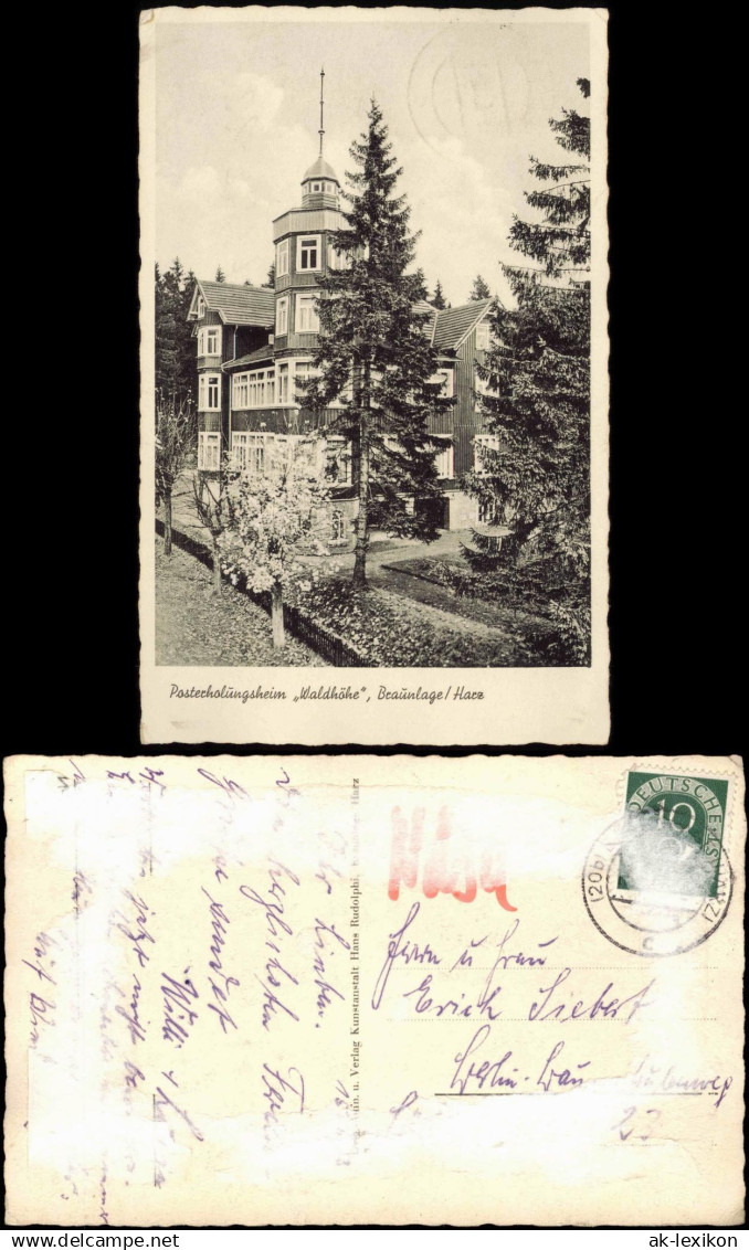 Ansichtskarte Braunlage Posterholungsheim „Waldhöhe" 1955