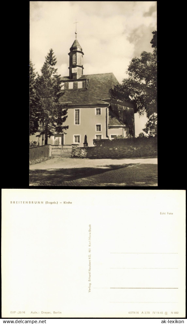 Ansichtskarte Breitenbrunn (Erzgebirge) Kirche 1970