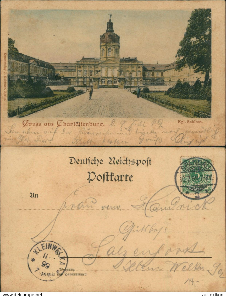 Ansichtskarte Charlottenburg-Berlin Königl. Schloss Charlottenburg 1899