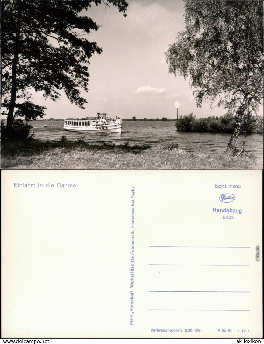 Ansichtskarte Dahme (Mark) Einfahr in die Dahme 1961