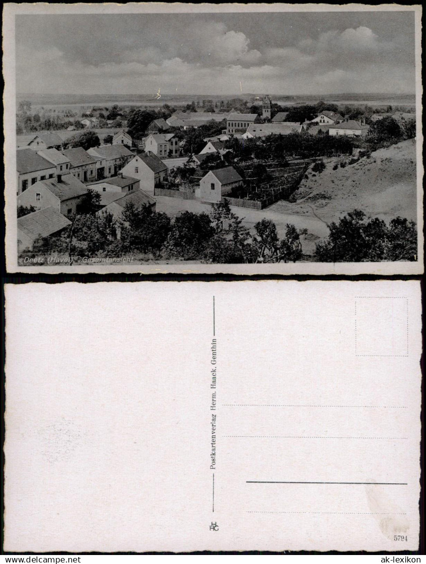 Ansichtskarte Deetz (Havel)-Groß Kreutz (Havel) Panorama-Gesamtansicht 1910