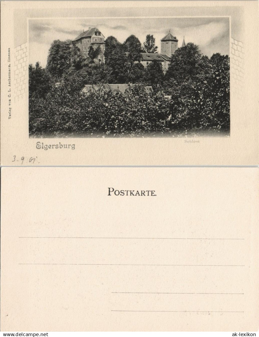 Ansichtskarte Elgersburg Schloss Elgersburg 1901 Passepartout