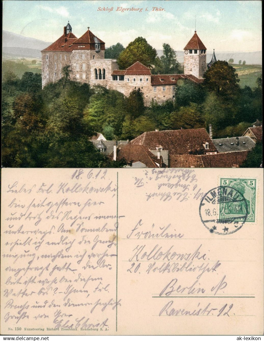 Ansichtskarte Elgersburg Schloss Elgersburg - Stadt 1912