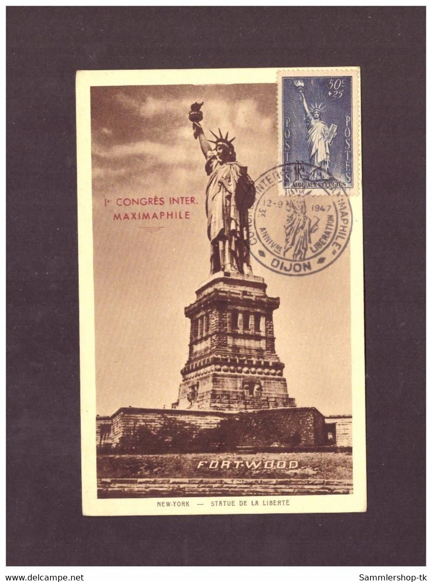 Ansichtskarte Frankreich Dijon - New York / Statue de la Liberte - 1947