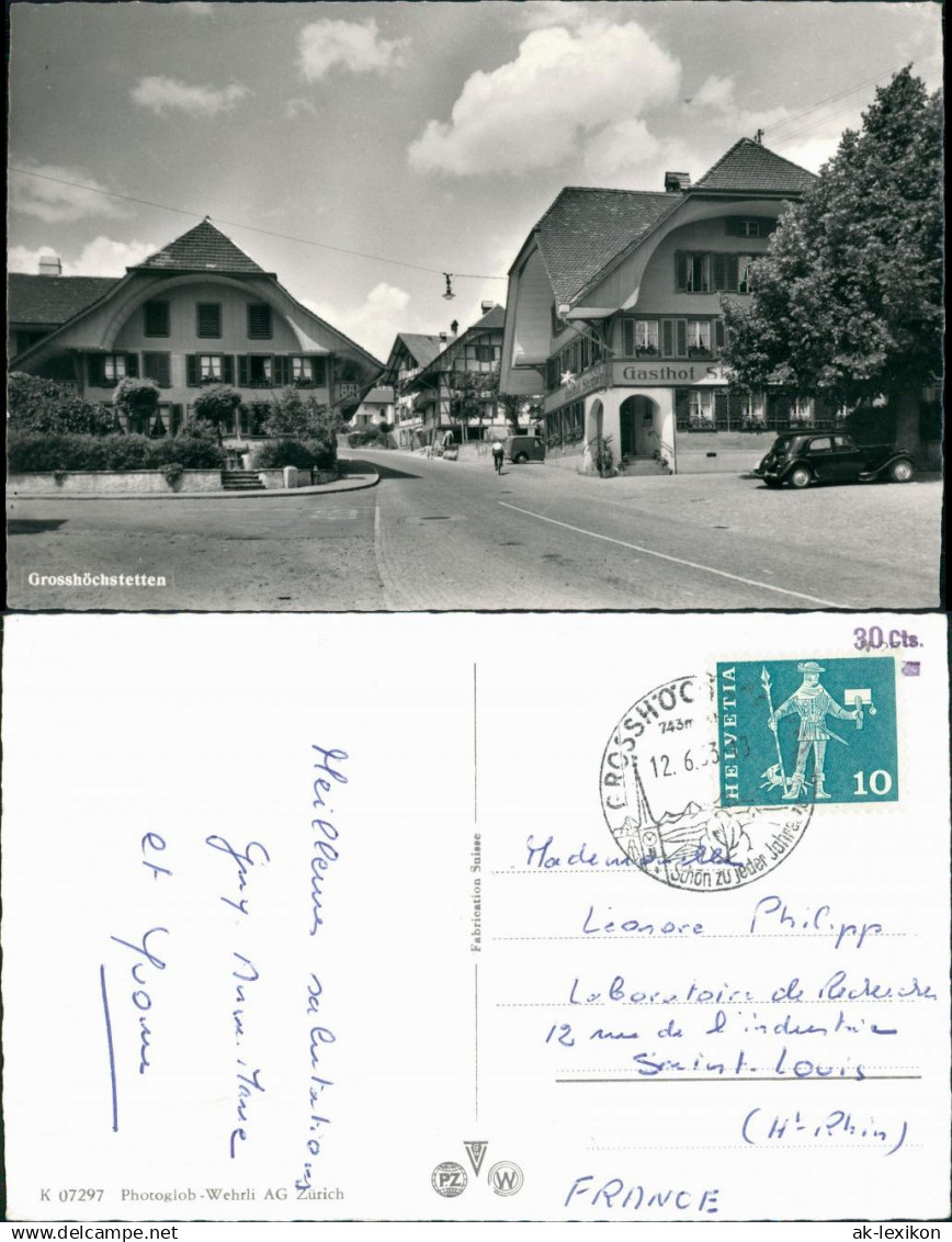 Ansichtskarte Grosshöchstetten Straßenpartie Gasthaus 1963