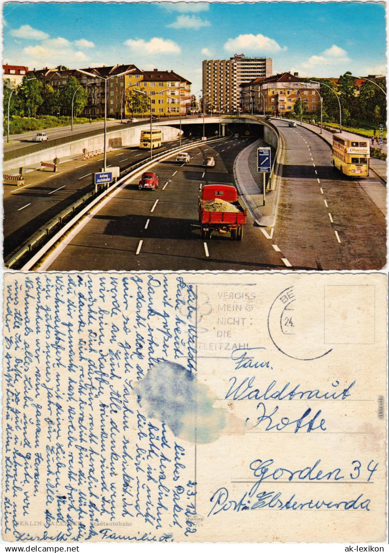 Ansichtskarte Halensee Berlin Stadtautobahn - Häuser 1962