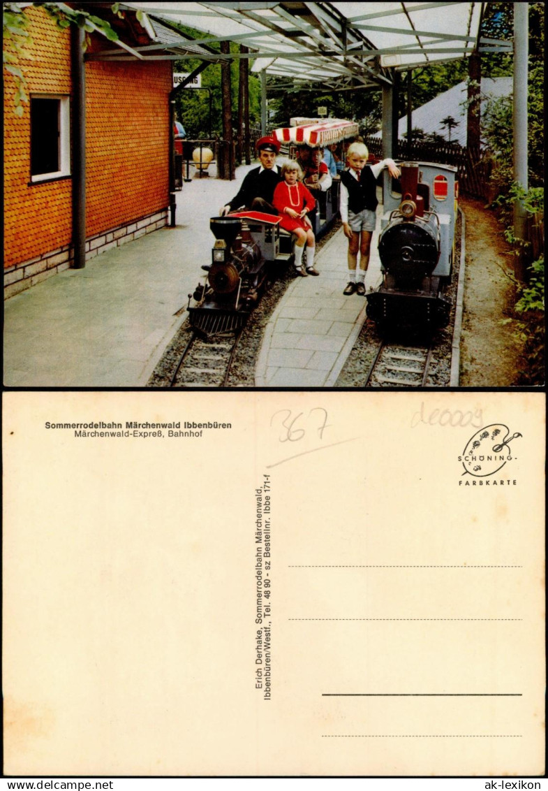 Ansichtskarte Ibbenbüren Sommerrodelbahn Märchenwald Expreß Bahnhof 1975