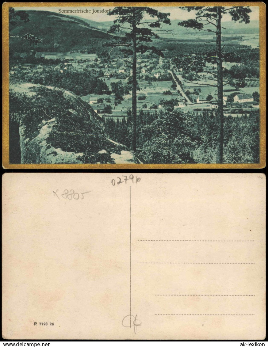 Ansichtskarte Jonsdorf Panorama-Ansicht Sommerfrische Jonsdorf 1910 Goldrand