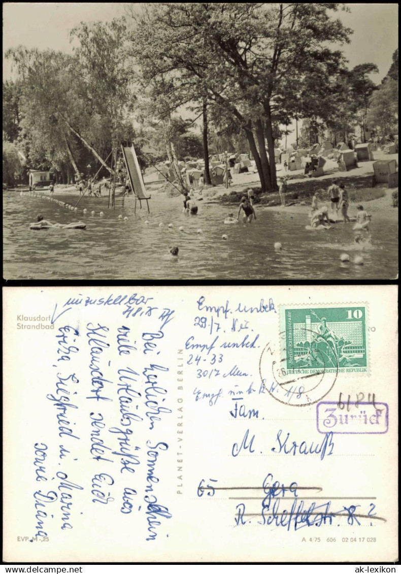 Ansichtskarte Klausdorf-Am Mellensee Strandbad Wasserrutsche 1975